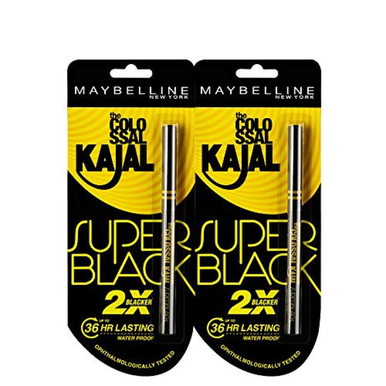 Maybelline New York Super Black Kajal, 0.7 G (Pack Of 2)