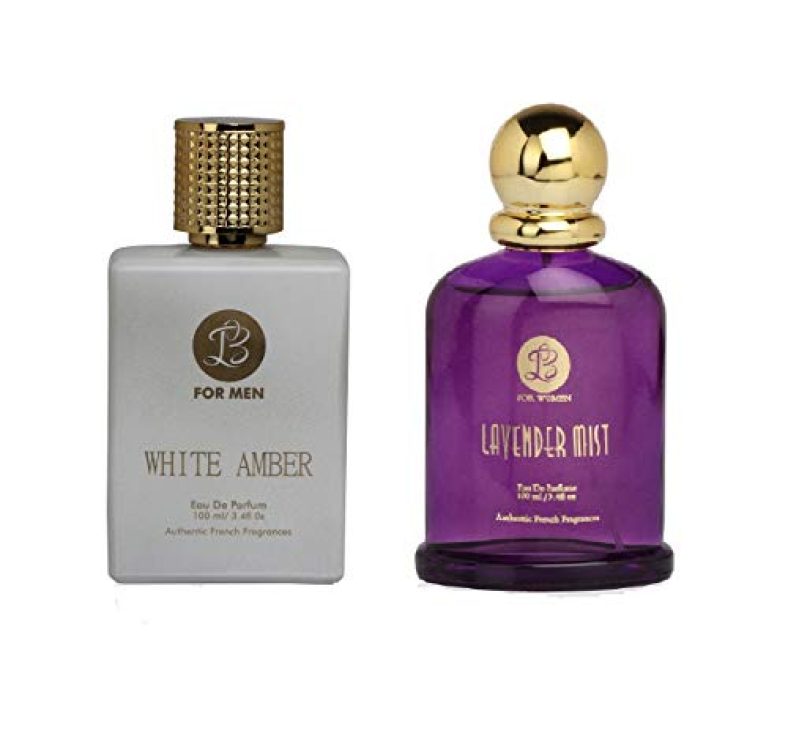 Lyla Blanc Mens White Amber & Lyla Blanc Womens Lavender Mist – (Set Of 2 Perfume For Couple) (100Ml Each)