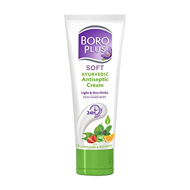 Boroplus Soft Antiseptic Cream | Light & Non-Sticky | Provides 24 Hour Moisturisation|Ayurvedic Cream For All Seasons |Hand Cream, Body Cream & Face Cream |No Paraben & Silicons | Moisturises Dry Skin| 10 Natural Ingredients|Vitamin E | With Fruit Water And 10 Super Herbs – 100 Ml