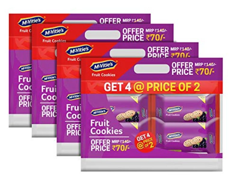 Mcvities Fruit Cookies With Goodness Of Blackcurrant, 300G (Buy 2 Get 2 Free) (Pack Of 4).