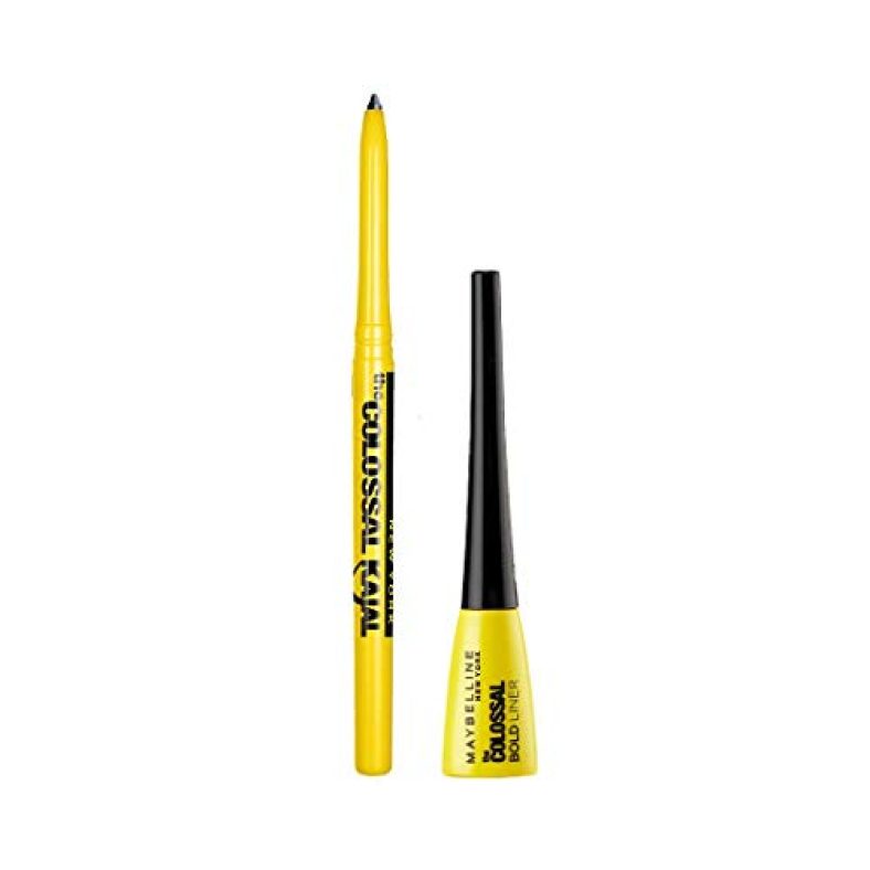 Maybelline New York Eyeliner & Kajal, Bold Eye Looks, Long-Lasting, Colossal Bold Liner & Colossal Kajal, Combo Pack, Essential Eye Kit