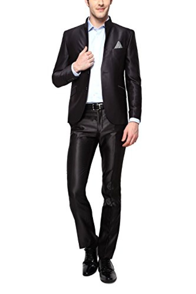 Van Heusen Men’S Slim Fit Suit (8907063000683_Vdsu1E00983_40_Dark Grey With Black)