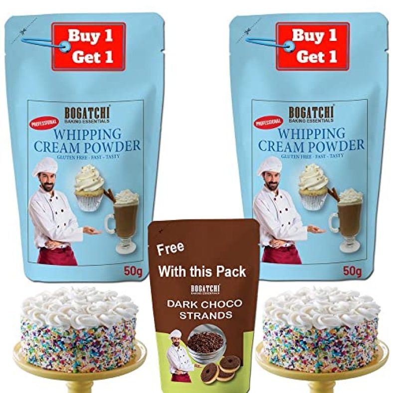 Bogatchi Whipping Cream For Cake, Whipping Cream Powder, Whipped Cream, Rich Whipping Cream, Premium Whipped Cream Powder- Free One Extra Whipping Cream Powder(50G)+ Chocolate Sprinkler(25G)