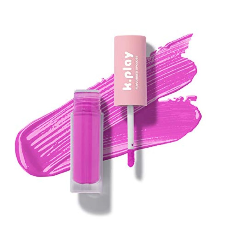Myglamm K.Play Flavoured Lipgloss-Lychee Twirl (Purple)-4.7 Ml | Enriched With Vitamin E & Jojoba Oil | Nourishing Flavoured Transparent Lipgloss | High-Shine Finish |