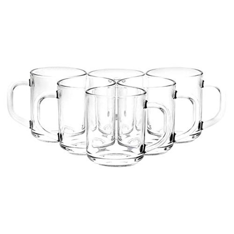 Yera Glass Cups And Mugs – 6 Piece, Clear, 250Ml