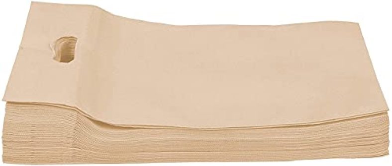 Ved Fashion D-Cut Cloth Carry Bag, Handle Bag, Shopping Bag, Daily Use Bag, Gift Bag Completely Eco Friendly Bag Pack Of 50 Piece (16 * 21 (Inch)) (Cream)