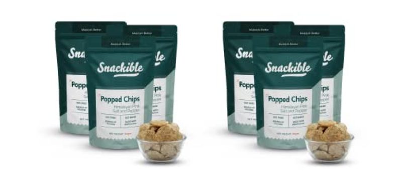 Snackible Himalayan Pink Salt And Pepper Popped Chips (Pack Of 6) – 6X30Gm | Puffed | Gluten Free | High Fibre | Low Fat