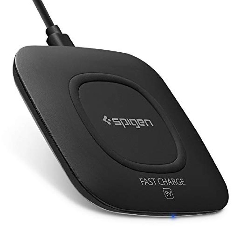 Spigen Compact Fast Usb Wireless Charger F301W [Offical Qi Certified][Up To 10W] Qi Wireless Charging Pad Wireless Charger For Androids Cellular Phones & Ios Wireless Charging Support Device – Black