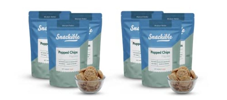 Snackible Paprika Popped Chips (Pack Of 6) – 6X30Gm | Puffed | Low Sugar | Vegan | High Fibre