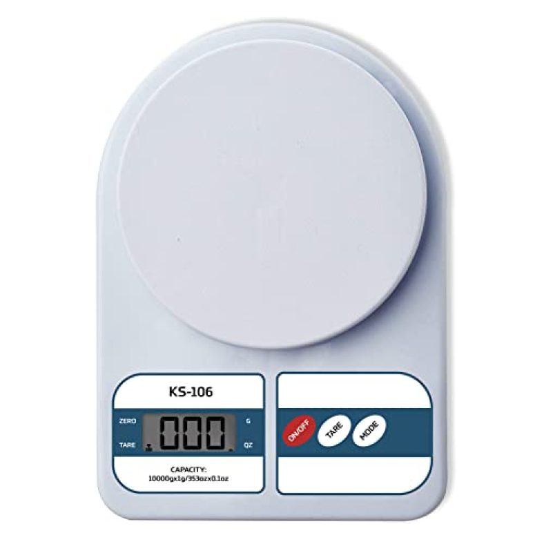 Beatxp Kitchen Scale Multipurpose Portable Electronic Digital Weighing Scale | Weight Machine With Back Light Lcd Display | White |10 Kg |