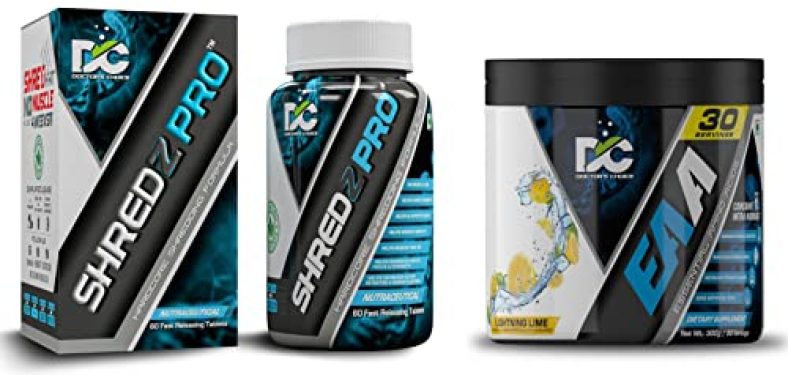 Doctor’S Choice Shredz Pro Formula With 500Mg Acetyl-L-Carnitine & Doctor’S Choice Eaa (Essential Amino Acids) Bcaa For Intra-Workout/Post Workout 300Grams (Lime- 30 Servings), Powder