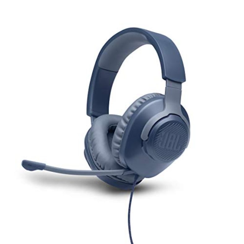 (Renewed) Jbl Quantum 100 Wired Over The Ear Headset With Mic (Blue)