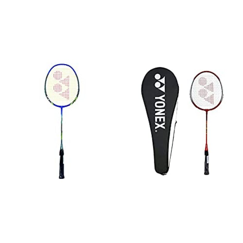Yonex Nanoray 6000I G4-U Badminton Racquet With Free Full Cover+Yonex Gr 303 Aluminum Blend Badminton Racquet With Full Cover (Red)