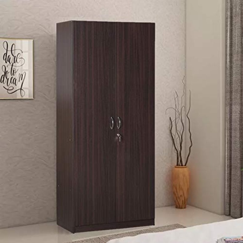 Hometown Willy Engineered Wood Two Door Wardrobe In Walnut Colour