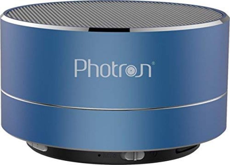 (Renewed) Photron P10 Wireless 3W Super Bass Mini Metal Aluminium Alloy Portable Bluetooth Speaker With Mic (Blue)