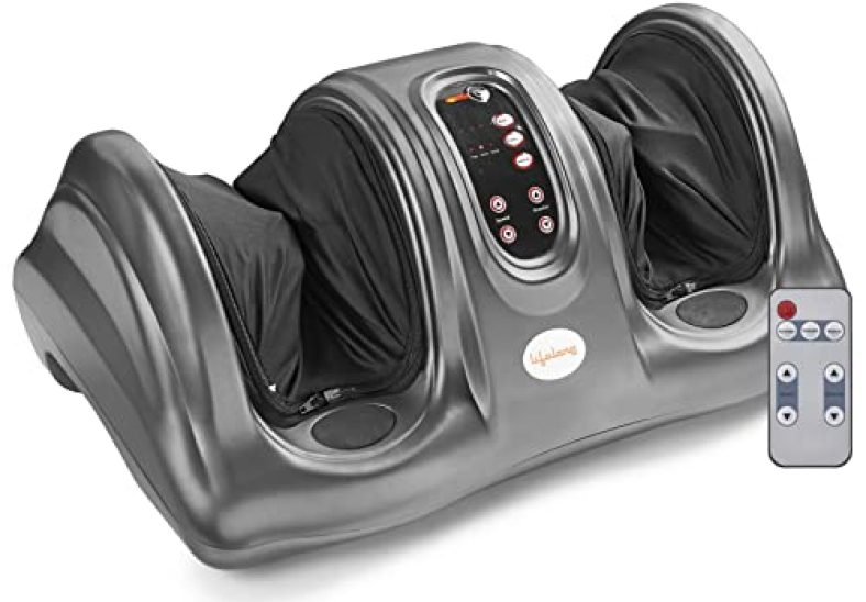Lifelong Llm360 Foot Massager For Foot Pain, Perfect For Home Use & Pain Relief At Home With 4 Automatic Programs And 3 Custom Massage Modes (1 Year Warranty, Matte Grey)