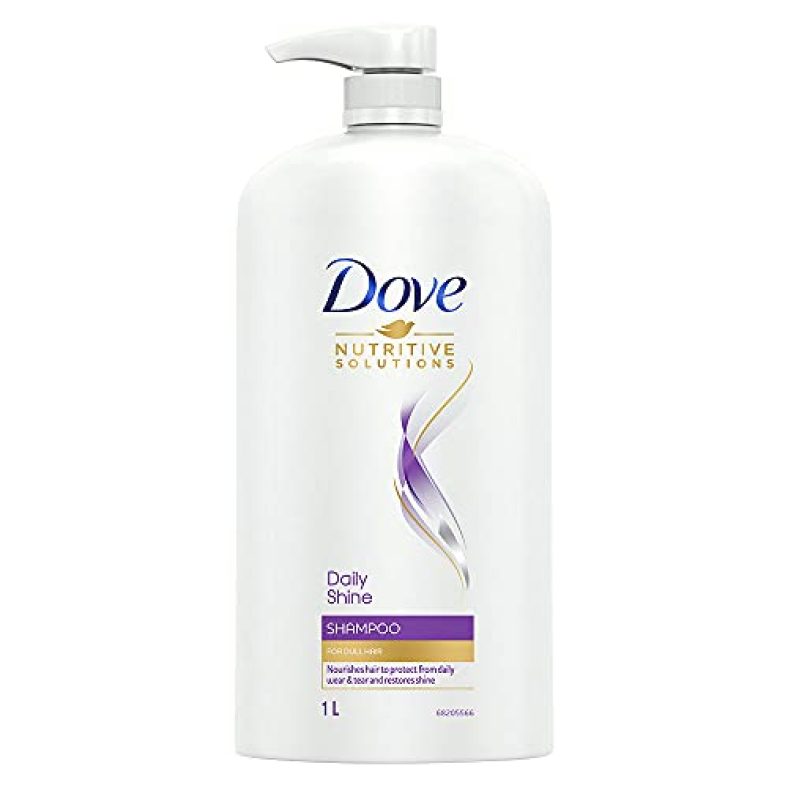 Dove Daily Shine Shampoo 1 L, For Damaged Or Frizzy Hair, Makes Hair Soft, Shiny And Smooth – Mild Daily Shampoo For Men & Women