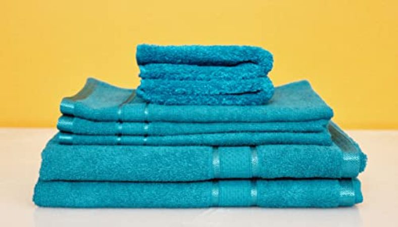 Frestol Cotton 2 Bath Towels 3 Hand Towels 2 Face Towels Aqua Blue