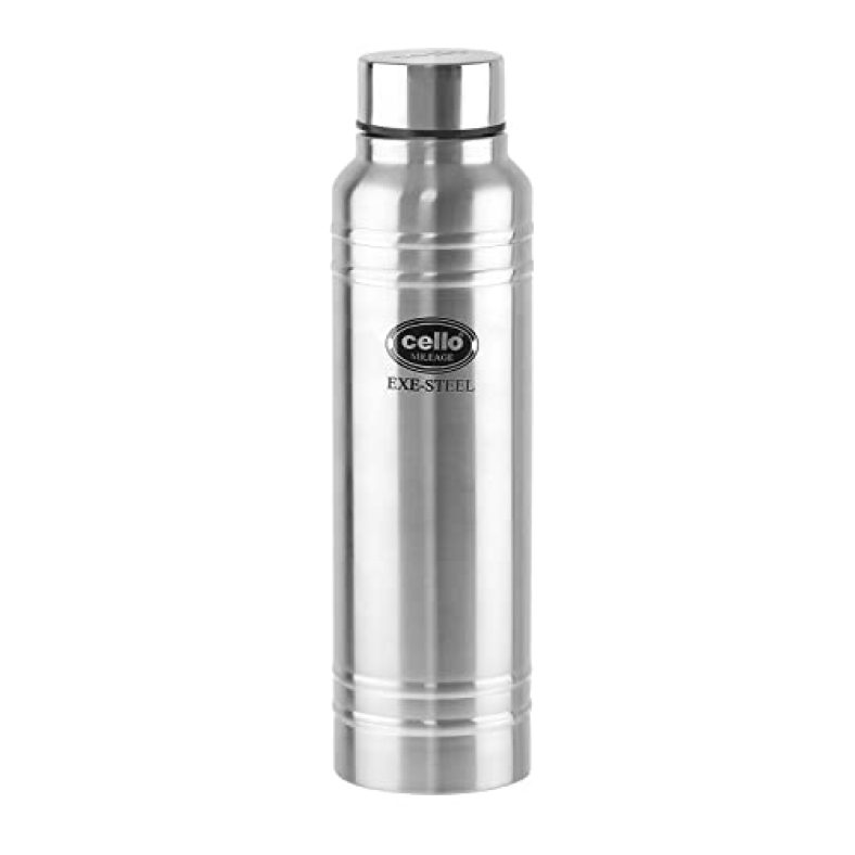 Cello Mileage Stainless Steel Water Bottle, 1000 Ml, Set Of 1, Silver