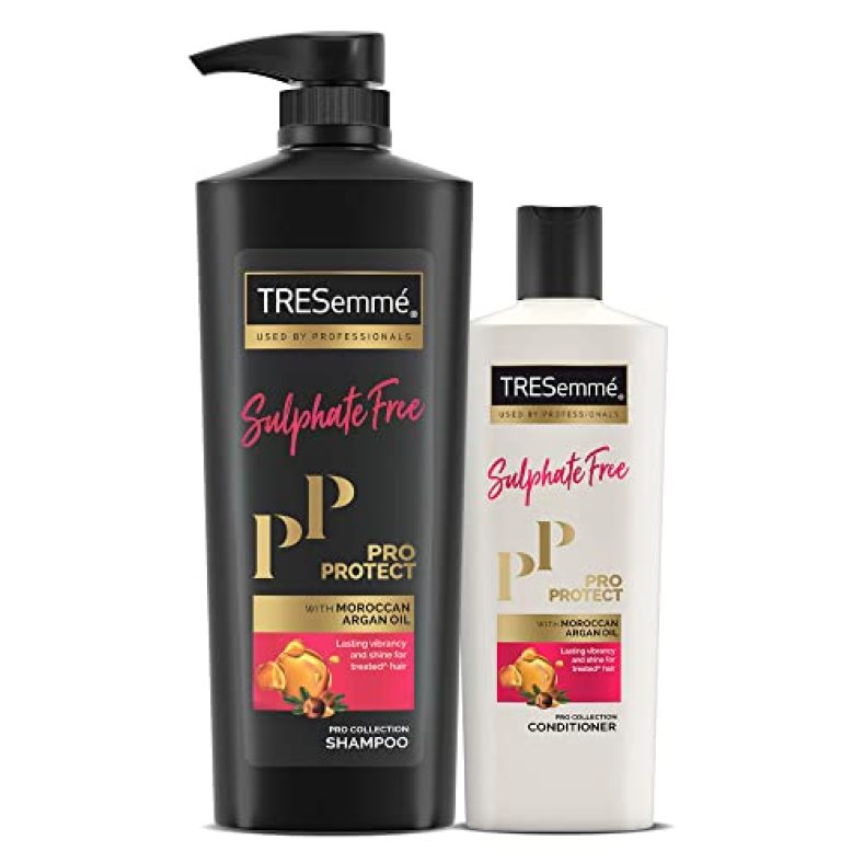 Tresemme Pro Protect Sulphate Free Shampoo 580Ml + Sulphate Free Conditioner 190Ml | With Morrocan Argan  Oil | No Sulphates Or Parabens | Gentle Care For Your Hair | Used By Professionals