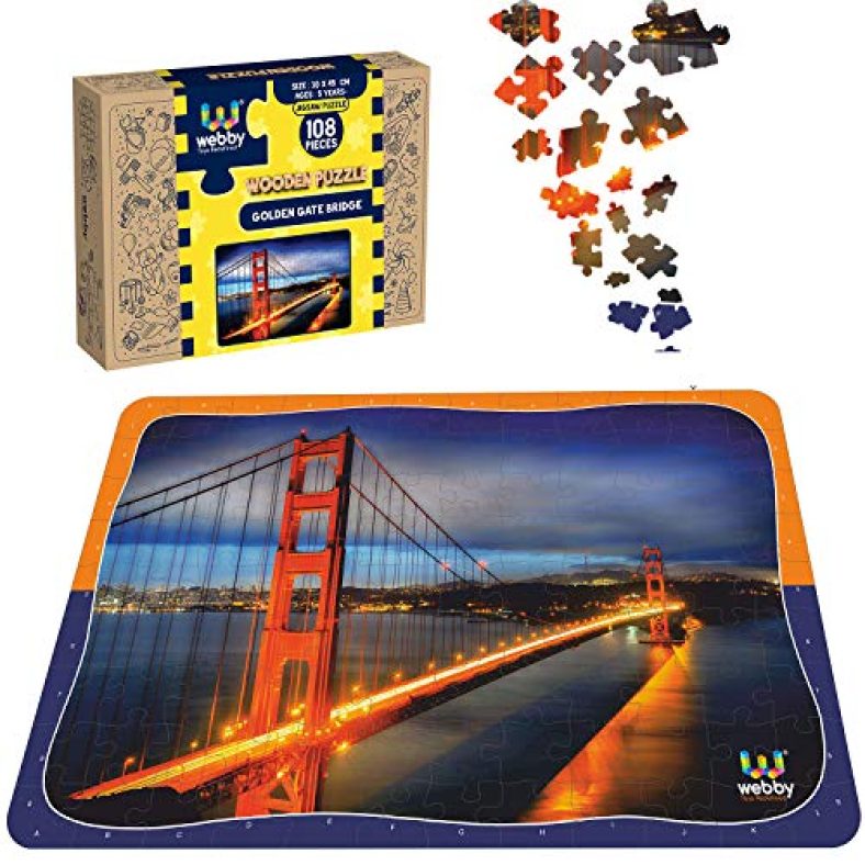 Webby Golden Gate Bridge Wooden Jigsaw Puzzle, 108 Pieces