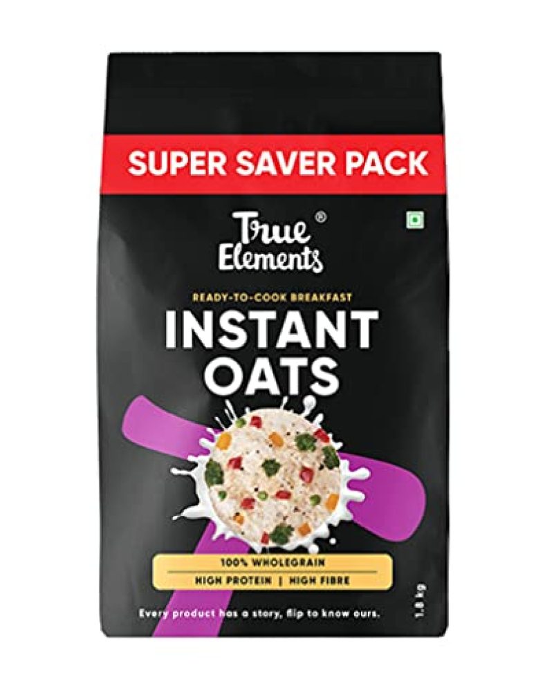 True Elements Instant Oats 1.8Kg – Oats For Weight Loss | Cereal For Breakfast | Whole Oats