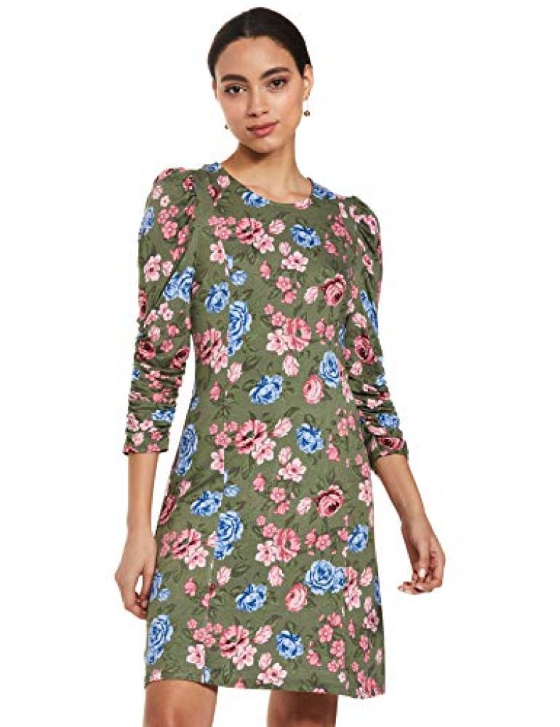 Max Women’S Viscose Elastane Sheath Knee-Length Dress (Brute01_Green_S)