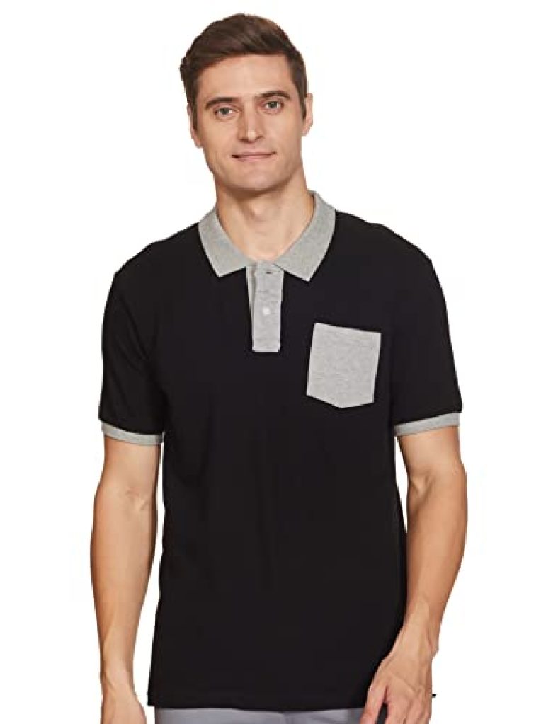Amazon Brand – Inkast Denim Co. Men’S Solid Regular Polo Shirt (Inpk-01_Black M)