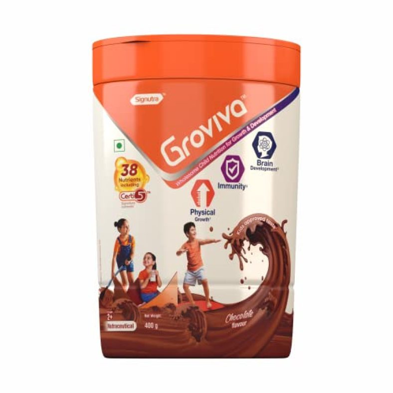 Groviva Wholesome Child Nutrition For Growth & Development – 400G Jar (Chocolate)