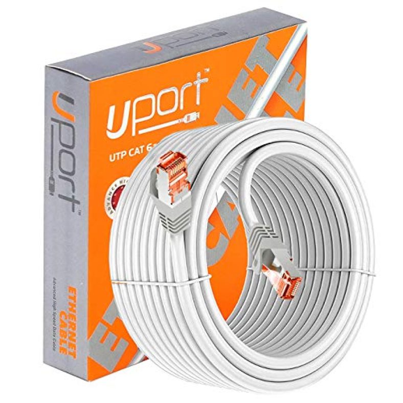 Uport Rj45 Ethernet Patch Cable Lan Cable With Heavy Duty Connectors Supports Hi-Speed Gigabit Upto 1000Mbps, 10 Meter Grey