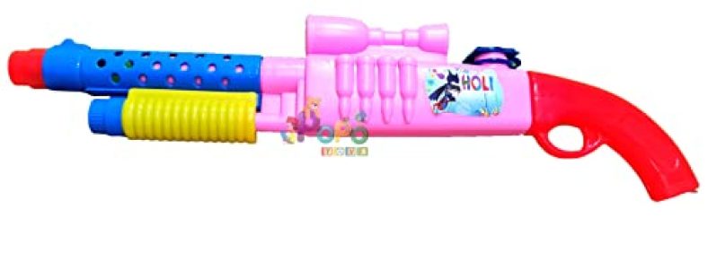 Popo Toys Holi High-Pressure Pull & Pump Shotgun Pichkari (Pink) | With 100 Free Balloons | Assorted Colour | Best Festival Gift For Kids