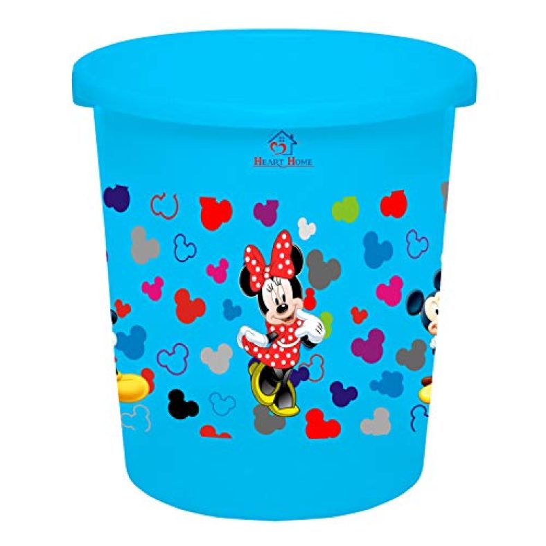 Heart Home Disney Team Mickey Print Plastic Garbage Waste Dustbin/Recycling Bin For Home, Office, Factory, 5 Liters (Blue) -Hs_35_Hearths17327