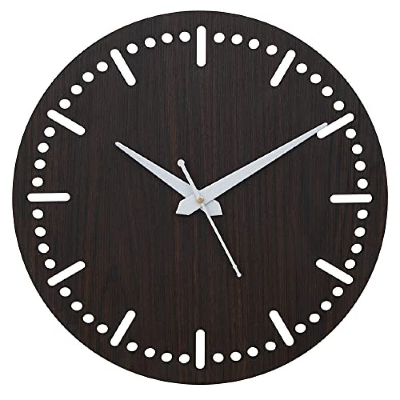 Webelkart Premium Round Wooden Wall Clock For Home And Office Decor| Wall Clock For Bedroom, Living Room (12 Inches,Without Glass)