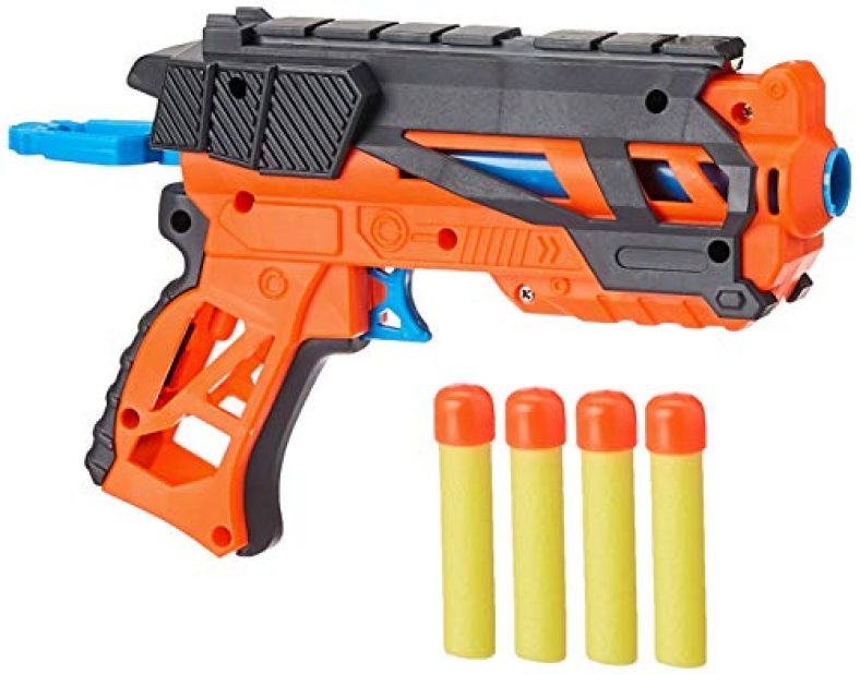 Amazon Brand – Jam & Honey Battle Blaster Toy Guns, Orange, With Soft Foam Bullets