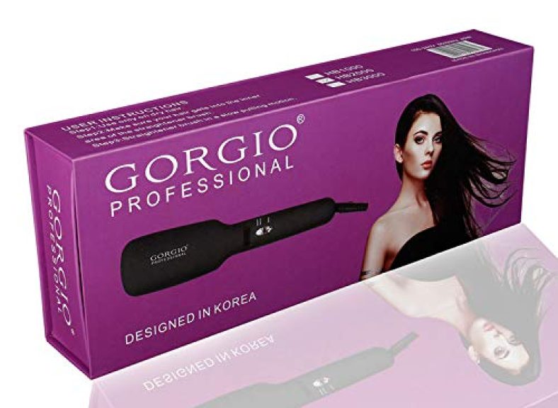 Gorgio Professional Hair Straightener Brush With Ceramic Coating – Hb3000 (Black)