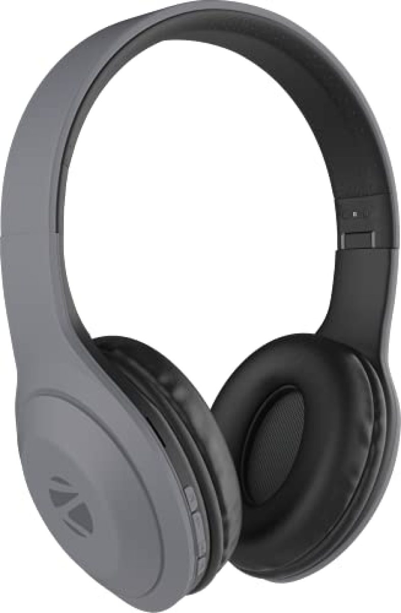 Zebronics Zeb Duke 101 Wireless Headphone With Mic, Supporting Bluetooth 5.0, Aux Input Wired Mode, Msd Card Slot, Dual Pairing, Over The Ear & 12 Hrs Play Back Time,Fm, Media/Call Controls (Grey)