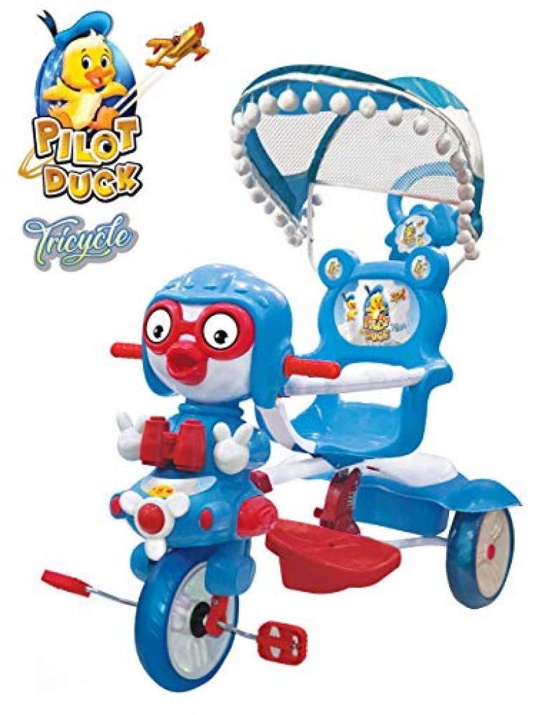 Toyzone Duck Tricycle-92490 | Kids Cycle | Tricycle | Tricycle With Parental Handle | Kids Cycle With Sturdy Wheel | Tricycle With Shelter | Tricycle For Boys & Girls