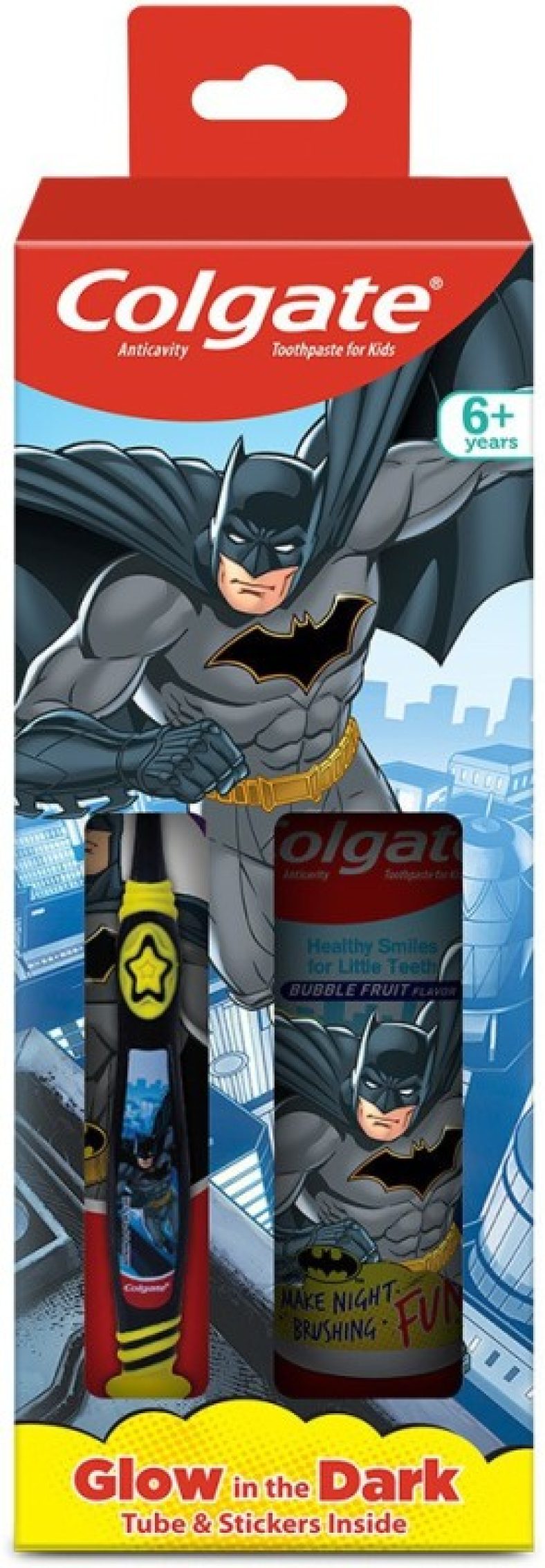 Colgate Kids Batman 6+ Yrs Bubble Fruit Flavour Toothpaste & Toothbrush 1Pc Toothpaste(80 G)