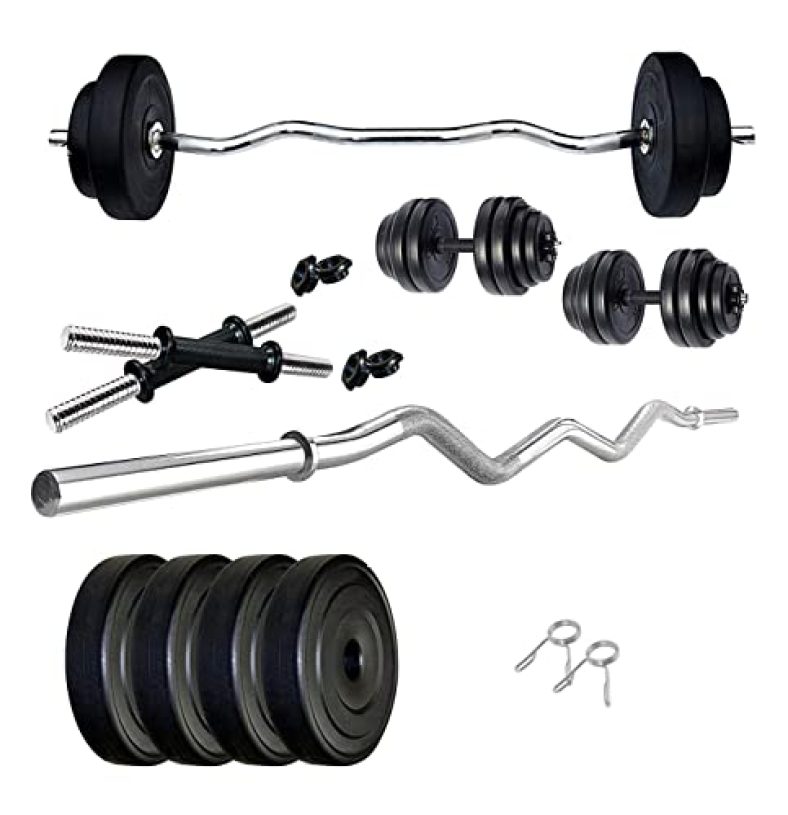 Protoner Home Gym 10 Kgs, 2.5 Kg X 4 Plates, 1 X 3 Feet Bar,2 X Dumbbell Rods