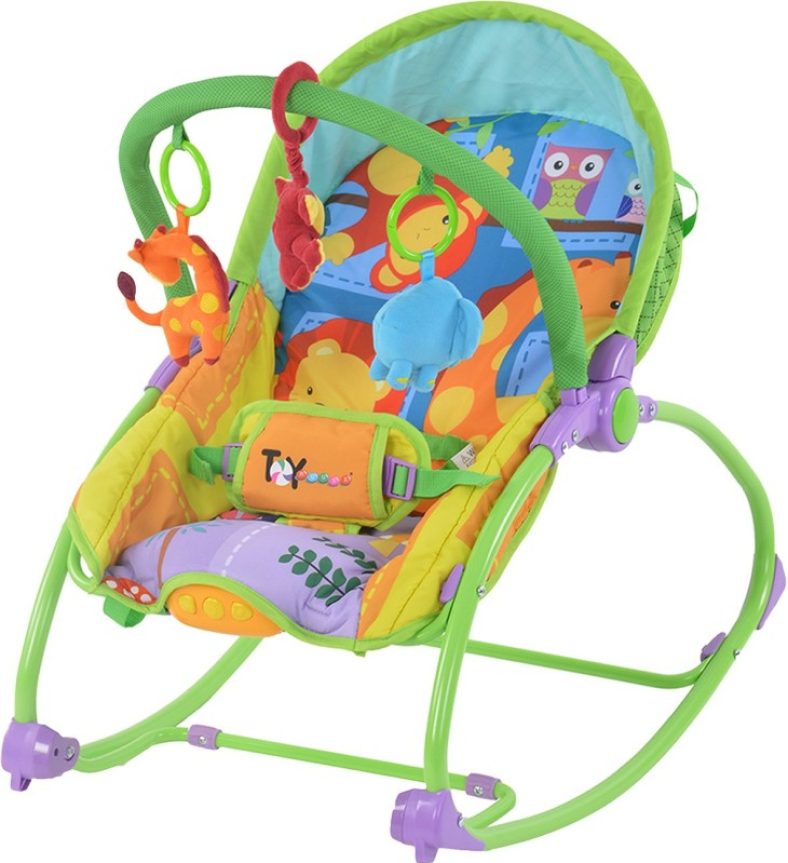 Toyhouse Rocking Chair N Baby Bouncer, Orange Rocker And Bouncer(Orange)