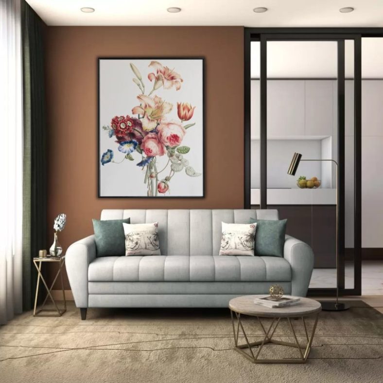 Torque Bali Furniture For Living Room, Office – Grey Fabric 3 Seater  Sofa(Finish Color – Grey, Diy(Do-It-Yourself))