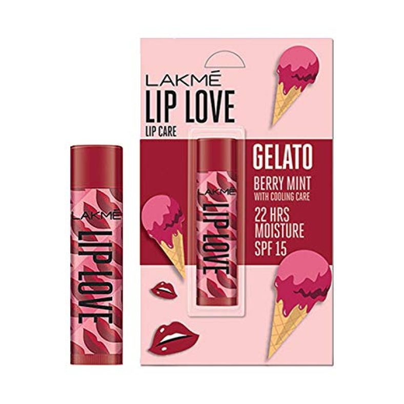 Lakmé Lip Love Gelato Chapstick, Moisturizing Tinted Lip Balm With Spf 15, Crème Finish, 4.5G – Berry Mint