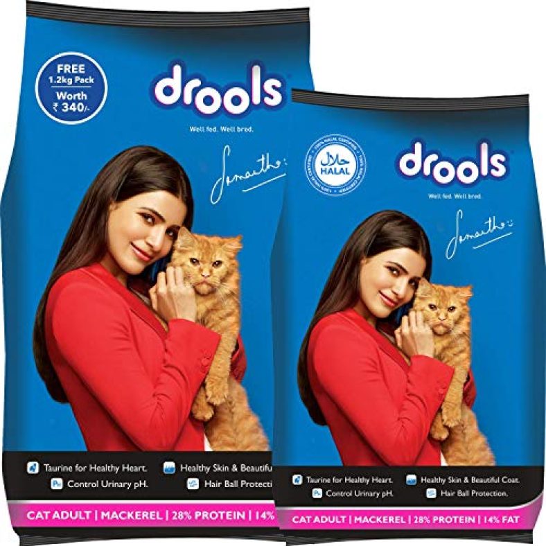 Drools Adult Dry Cat Food, Mackerel, 3 Kg + 1.2 Kg Free