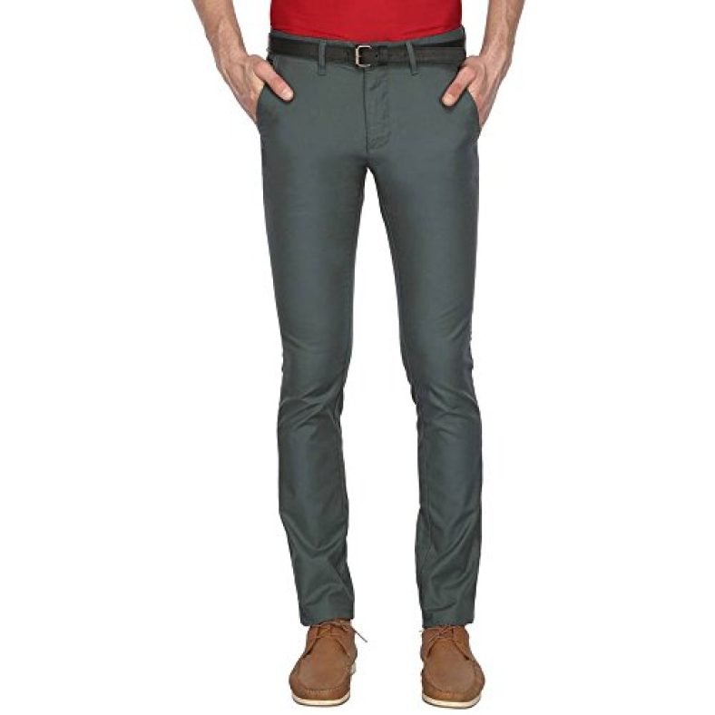 V Dot Men’S Slim Fit Formal Trousers (Vdtf318D002336_Green_76)