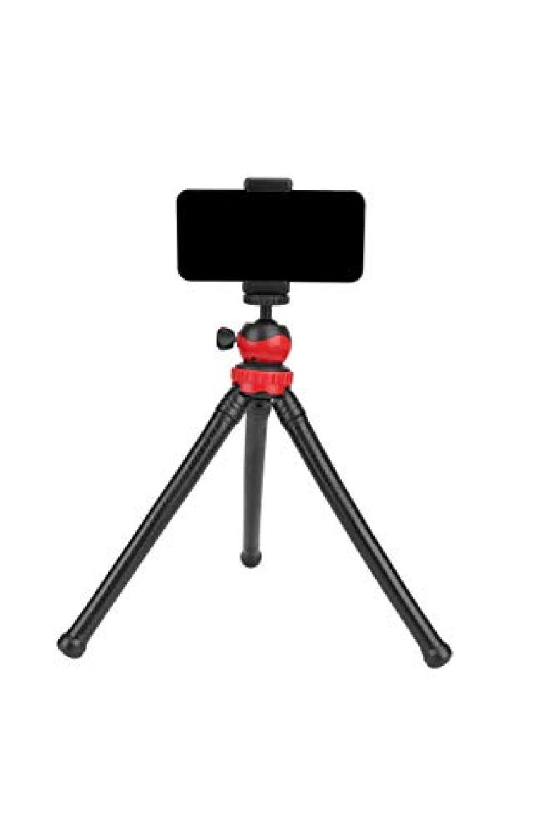 Photron 33.02 Cm (13 Inch) Flexible Gorillapod Tripod Octopod 800 With Ball Head & Mobile Holder For Smart Phone, Mobile Phone, Camera, Gopro, Red/Black