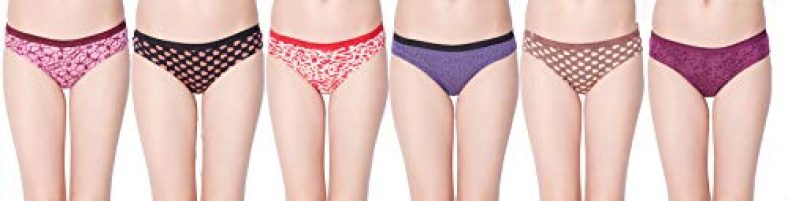 Dollar Missy Women’S Outer Elastic Deep Color Printed Bikini Pack Of 6 (8902889548593_Mmbb-201P-Oe-Po6-L)(Colors And Prints May Vary)