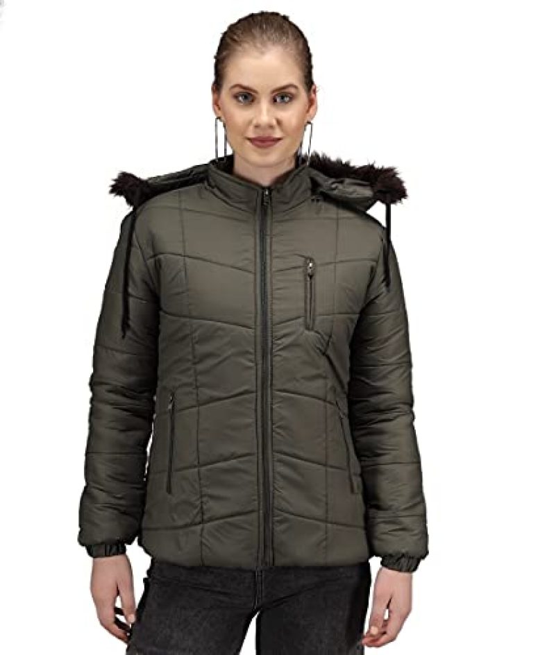 Christy World Women’S Jackets (Wmn_Jkt_129_Olivegreen_Green_Xl)