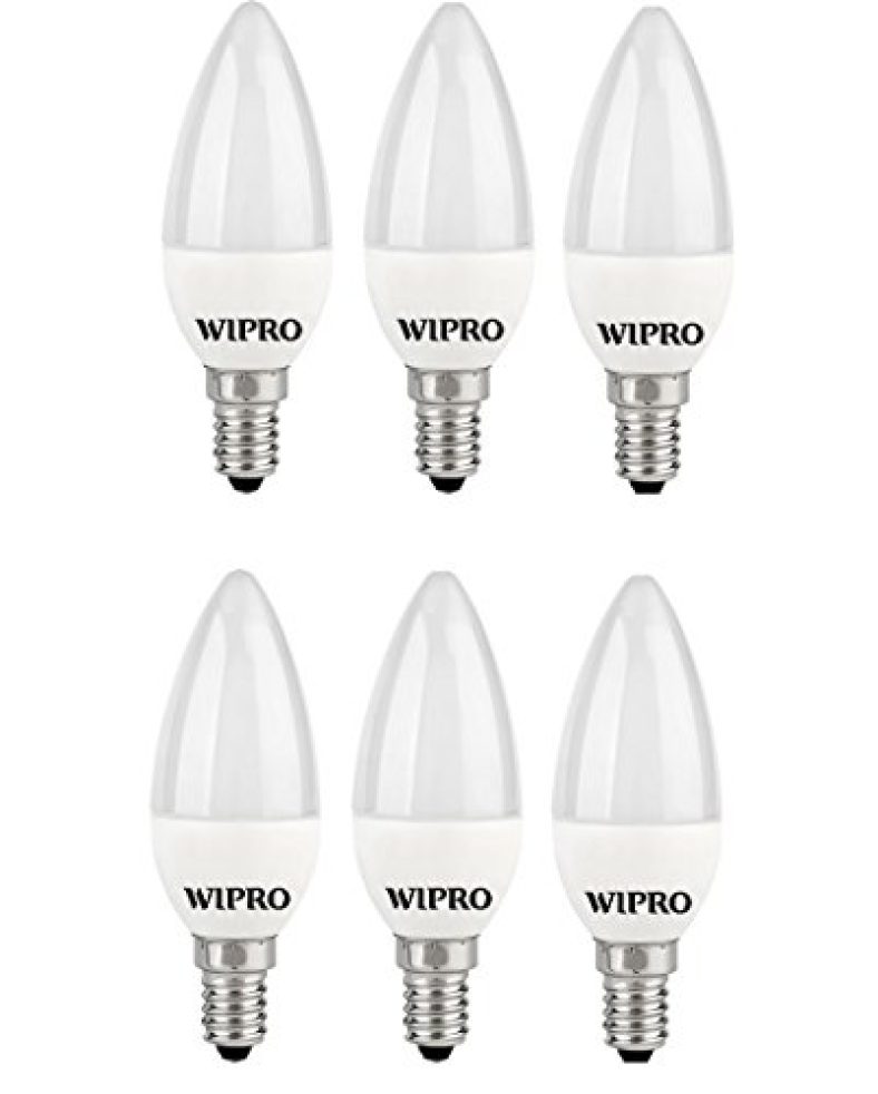 Wipro Garnet Base E14 3-Watt Led Bulb (Yellow) – Pack Of 6
