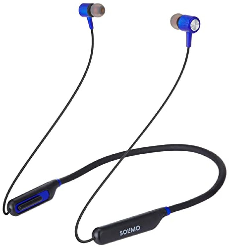 Amazon Brand – Solimo Wireless 5.0 Bluetooth Neckband With Up To 15 Hours Playtime, Magnetic Earbuds