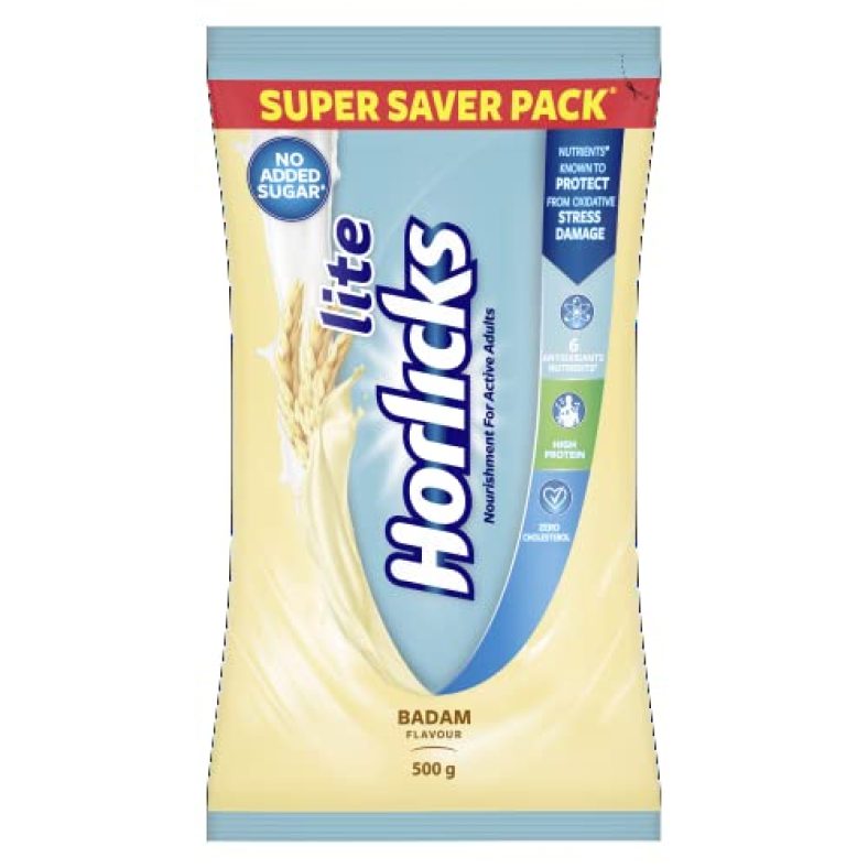 Horlicks Lite Badam Pouch Super Saver Pack 500G